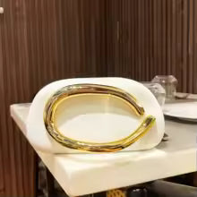 Gold Metal Closure Box Clutch Bag