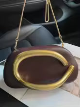 Gold Metal Closure Box Clutch Bag