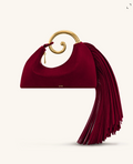 Spiral Fringe Bag - Burgundy